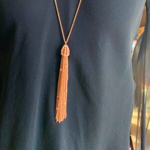 Alexis Bittar Rose Cascade Crystal Tassel Necklace